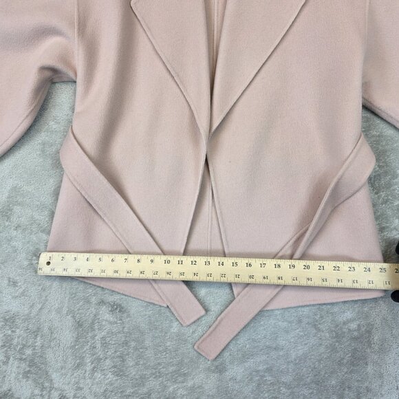 Theory Jacket Womens Petite P Pink Wool Cashmere Belted Open Front 3/4 Sleeve - Picture 14 of 15